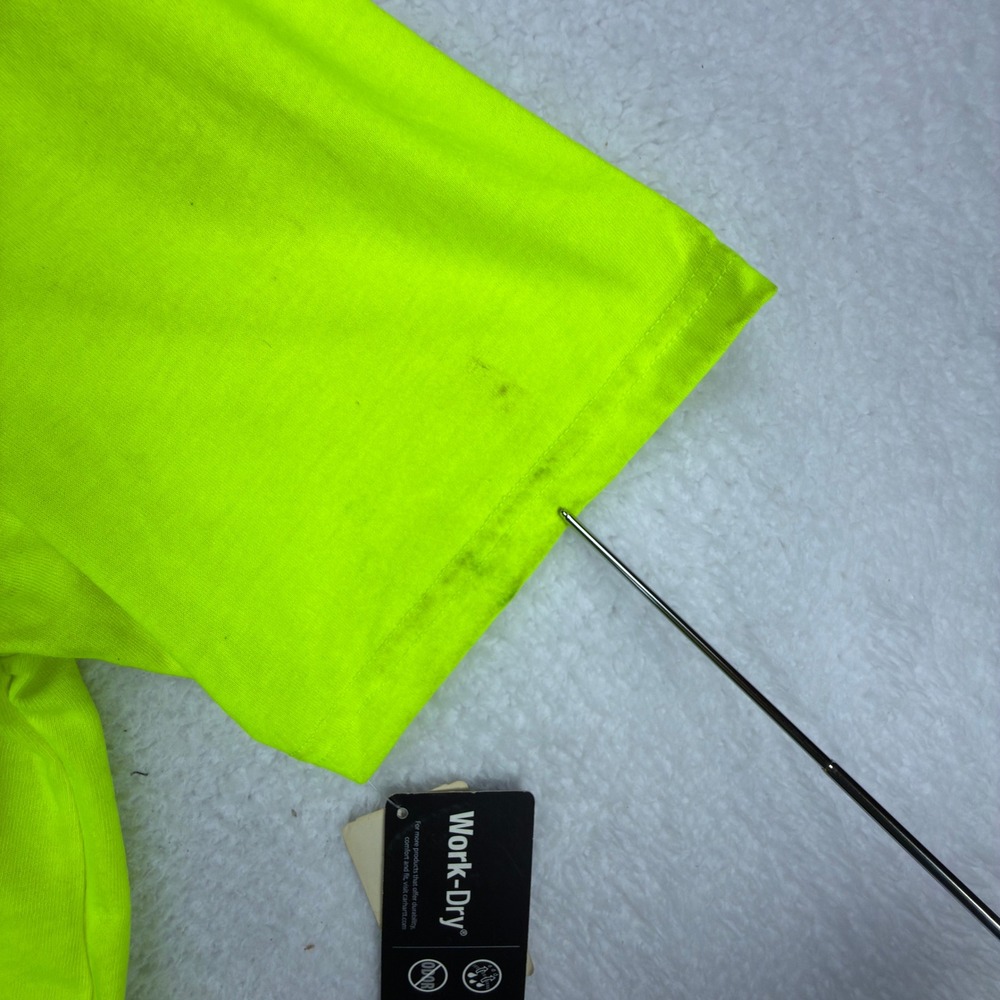 Carhartt Mens Work-Dry Short Sleeve Pocket T-Shirt Neon Yellow Green Large L NWT - Picture 12 of 16